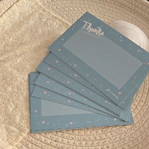 Poshmark 10 Swag Merch Blue Tone Thank You Cards Pink Accents Seller Reseller